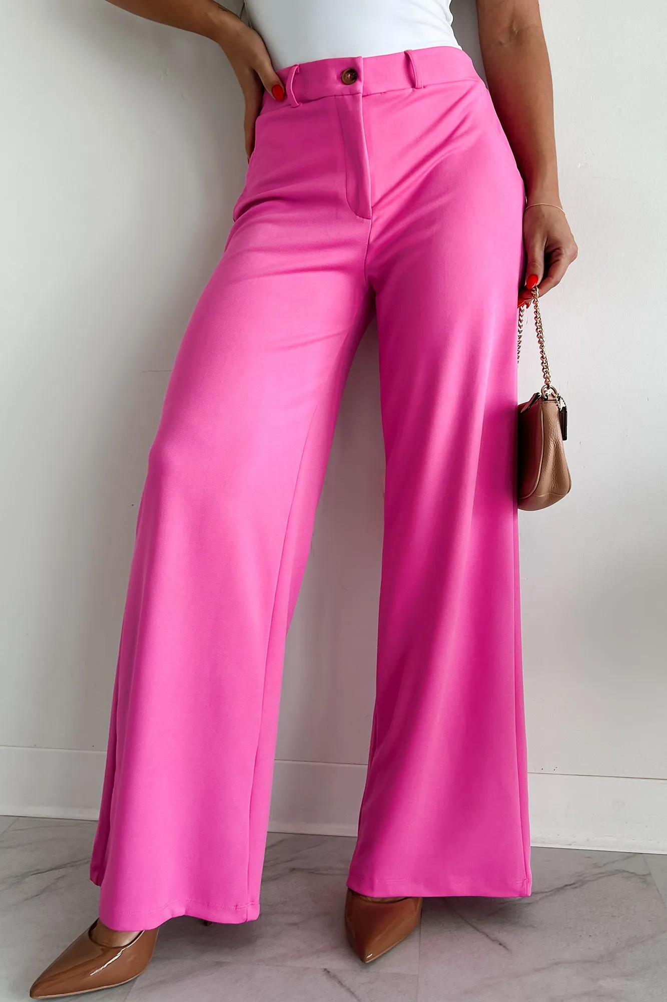 Working Together Wide Leg Pants (Fuchsia)