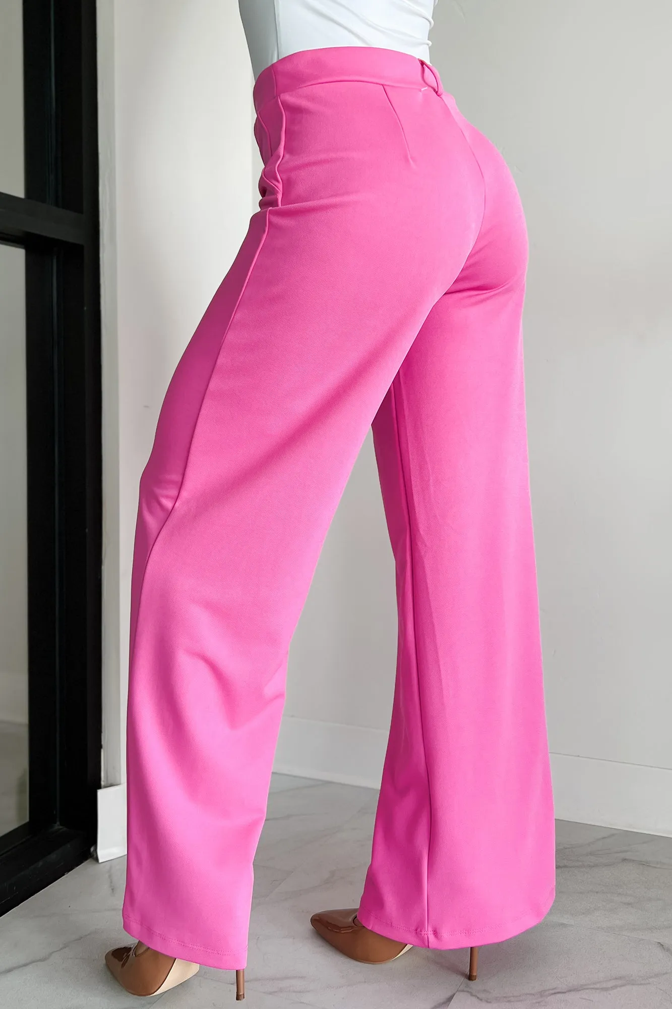 Working Together Wide Leg Pants (Fuchsia)