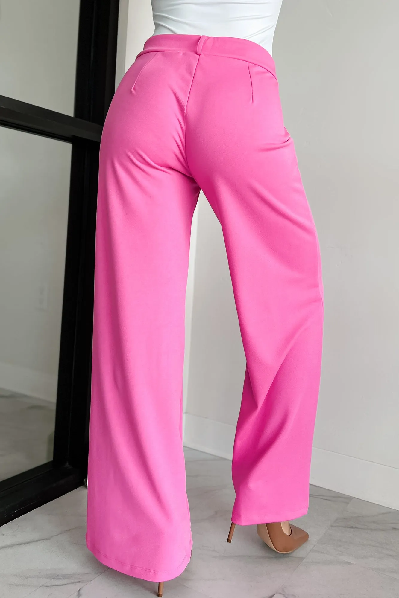 Working Together Wide Leg Pants (Fuchsia)