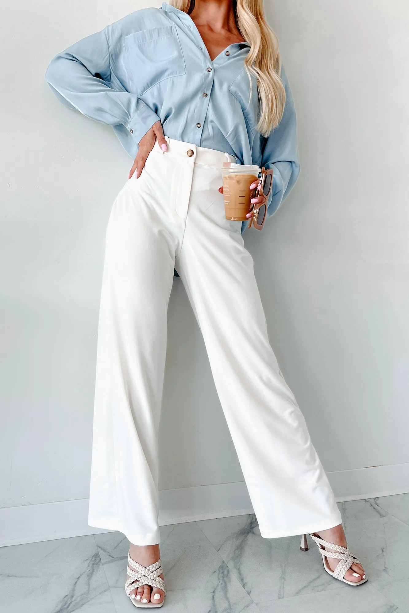 Working Together Wide Leg Pants (Off White)