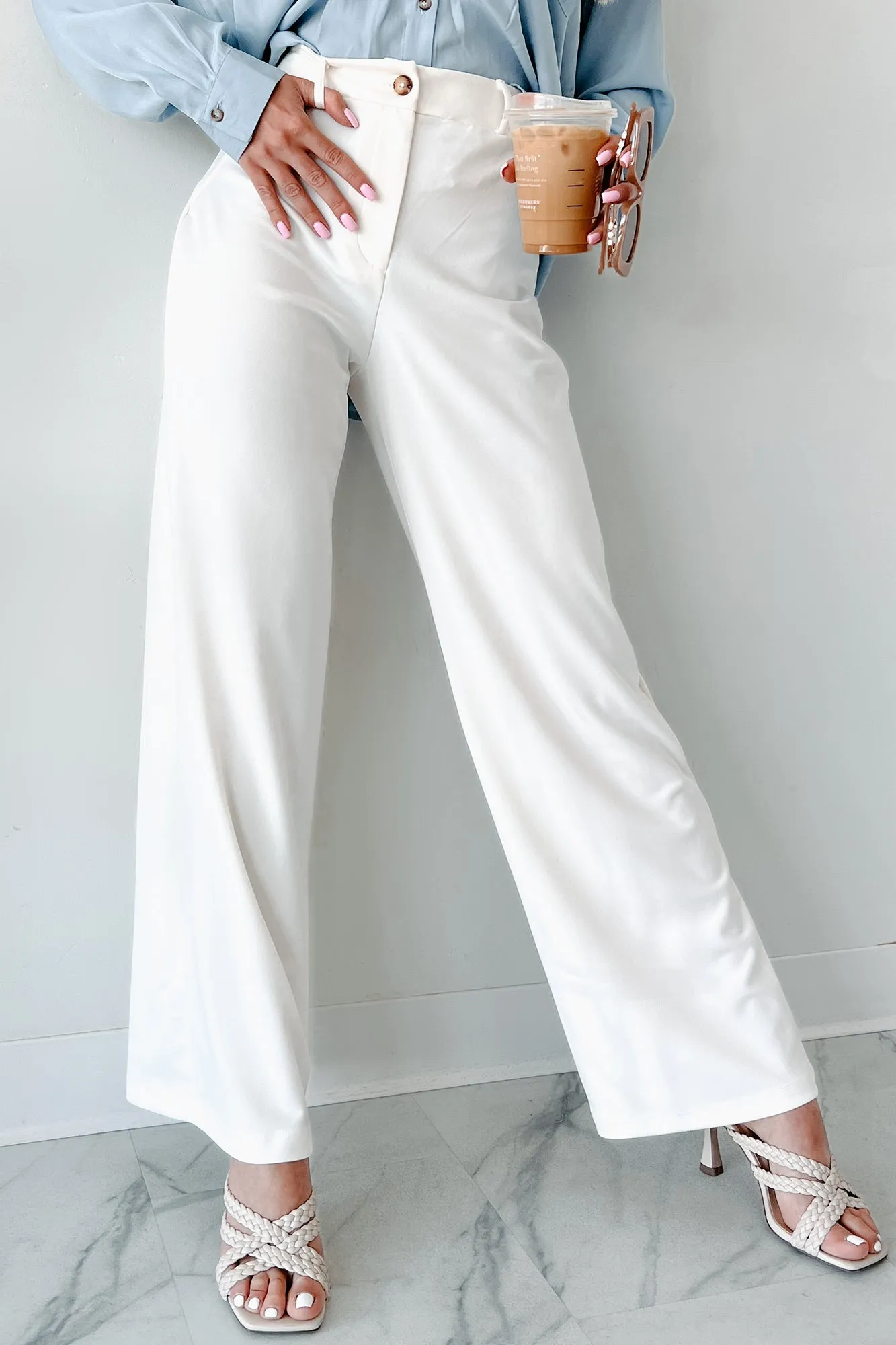 Working Together Wide Leg Pants (Off White)