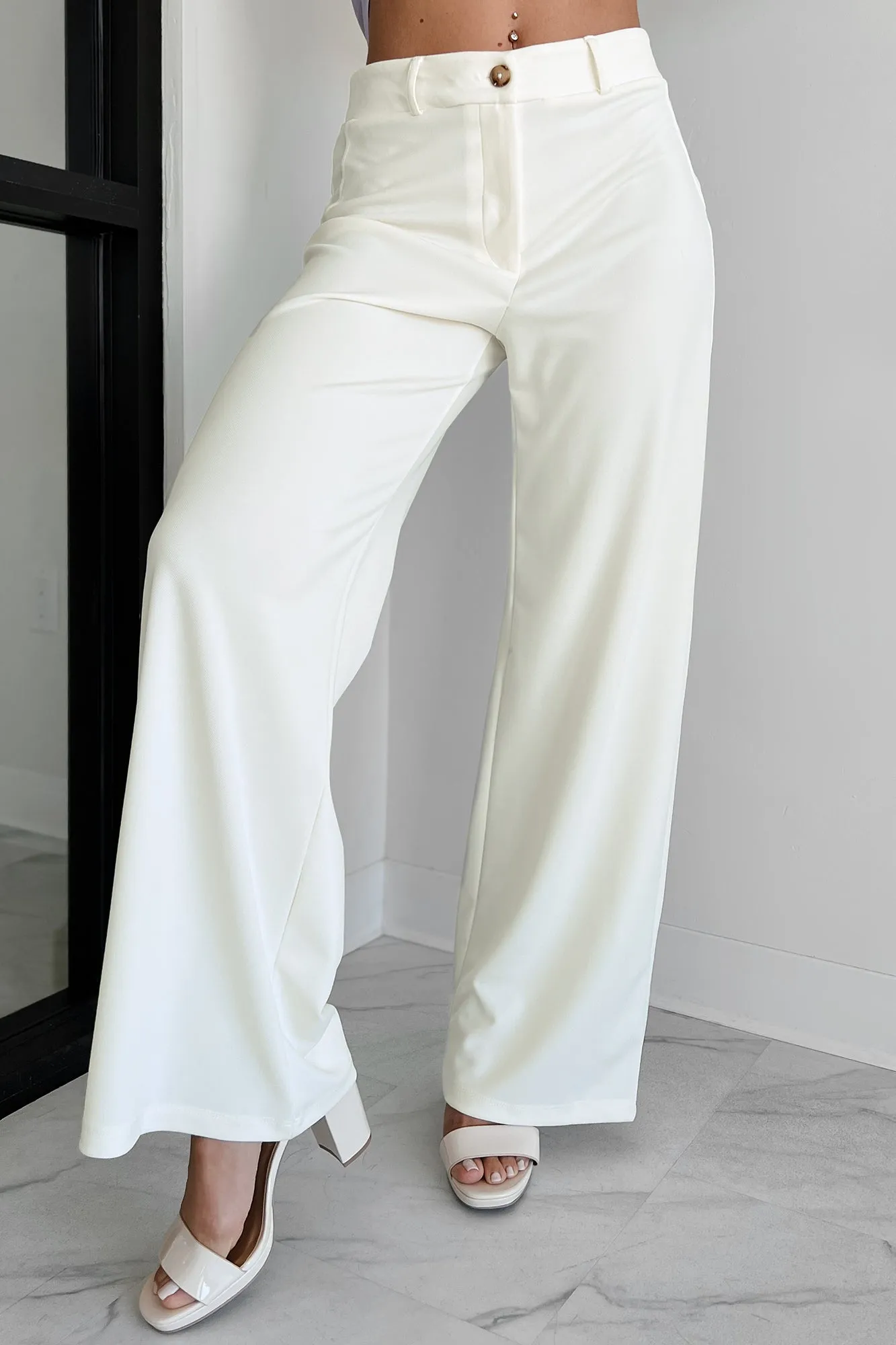 Working Together Wide Leg Pants (Off White)